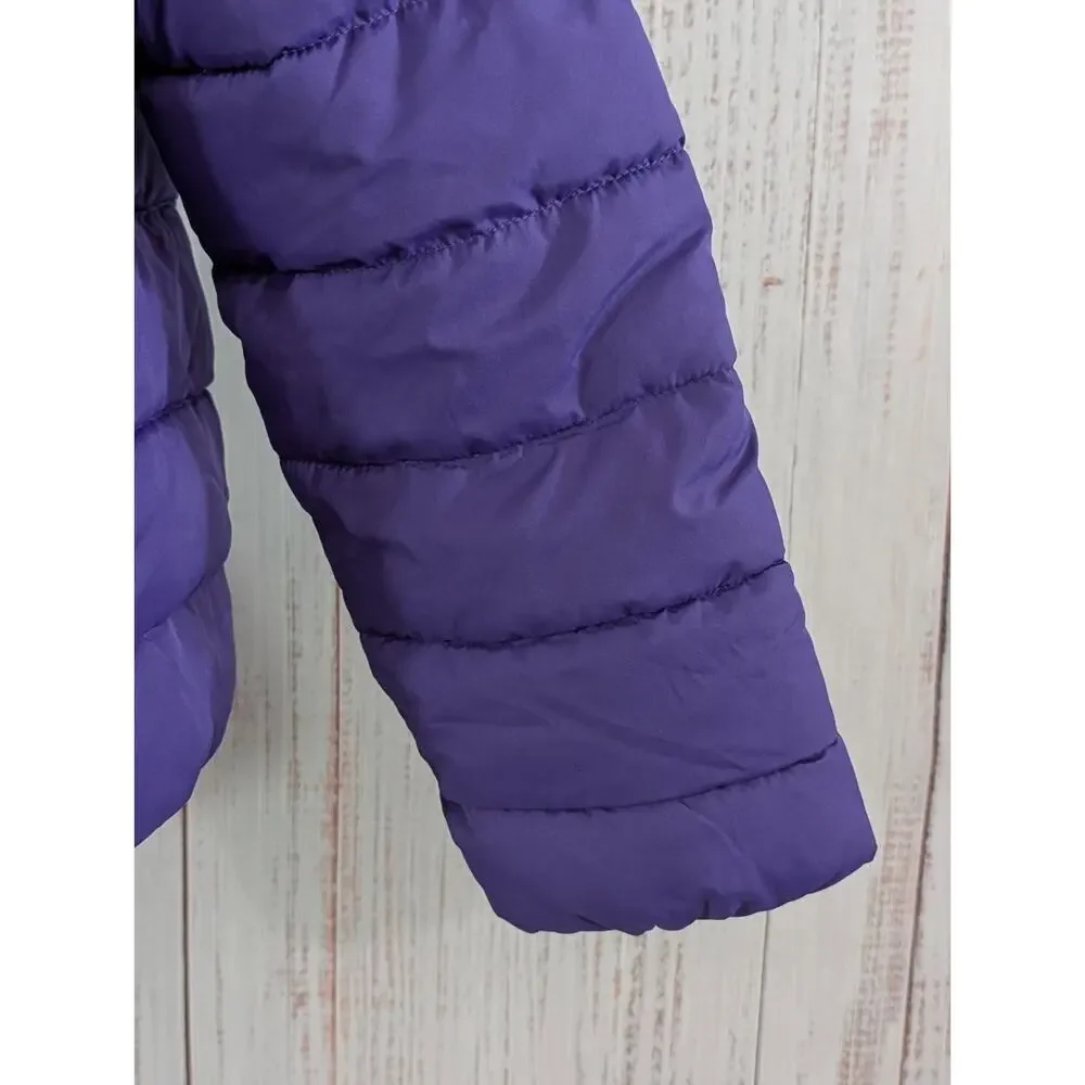 The Children's Place Jacket Girls XL Purple Full Zip Quilted Shell: NWT Collared